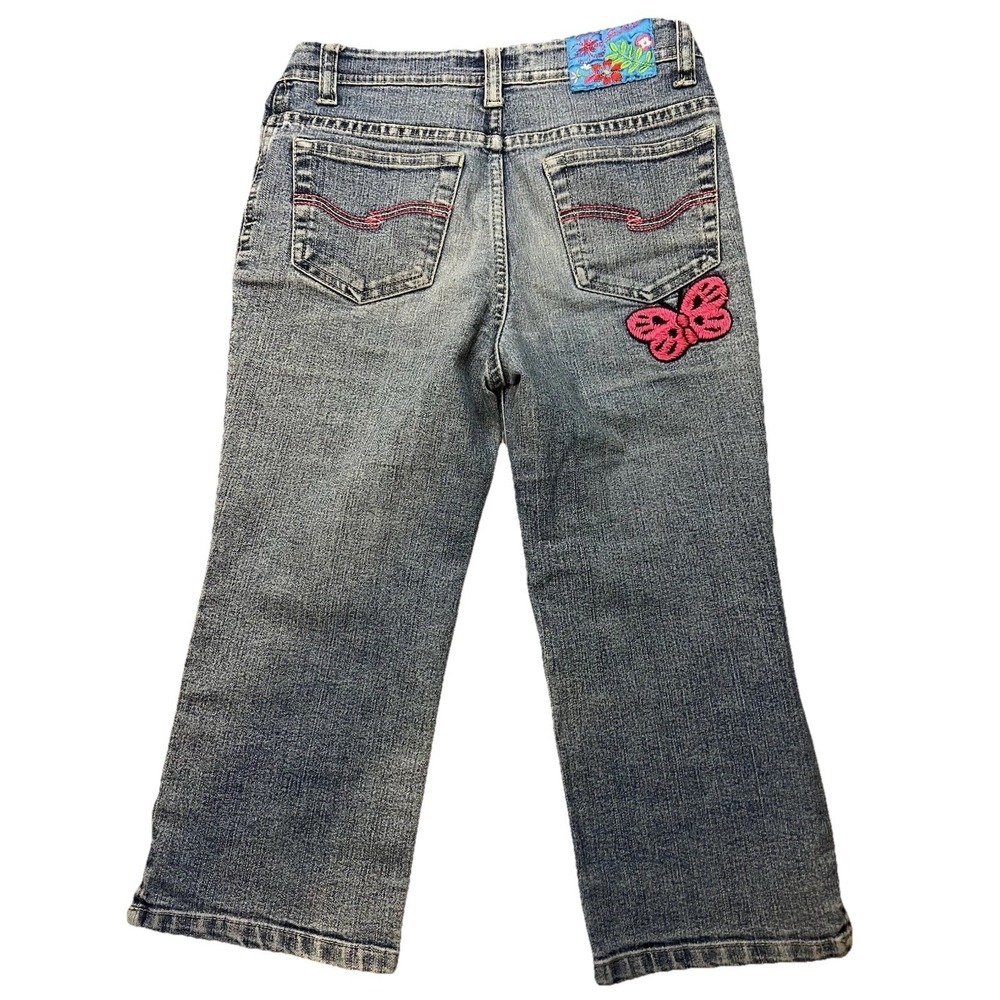 Y2K Jordache Girls Embroidered Butterfly & Bird Jeans Size 10 - Picture 10 of 12